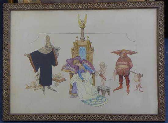 Cheri Herouard (1881-1961) The Unhappy Princess, 17.5 x 25in.